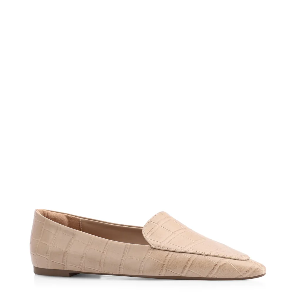 Mocassim Alt Croco Bege