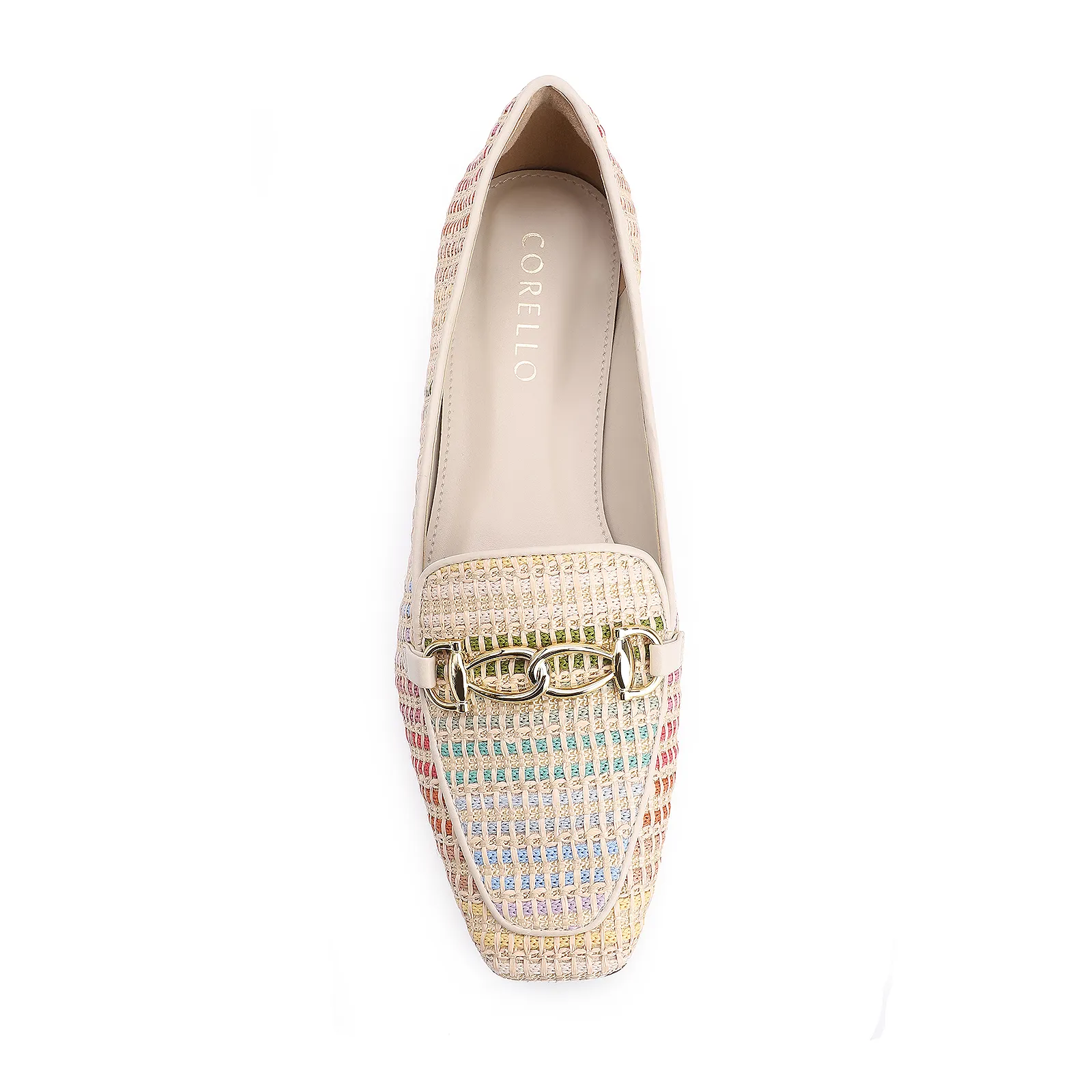 Mocassim Alt Off White/Ráfia Colorida