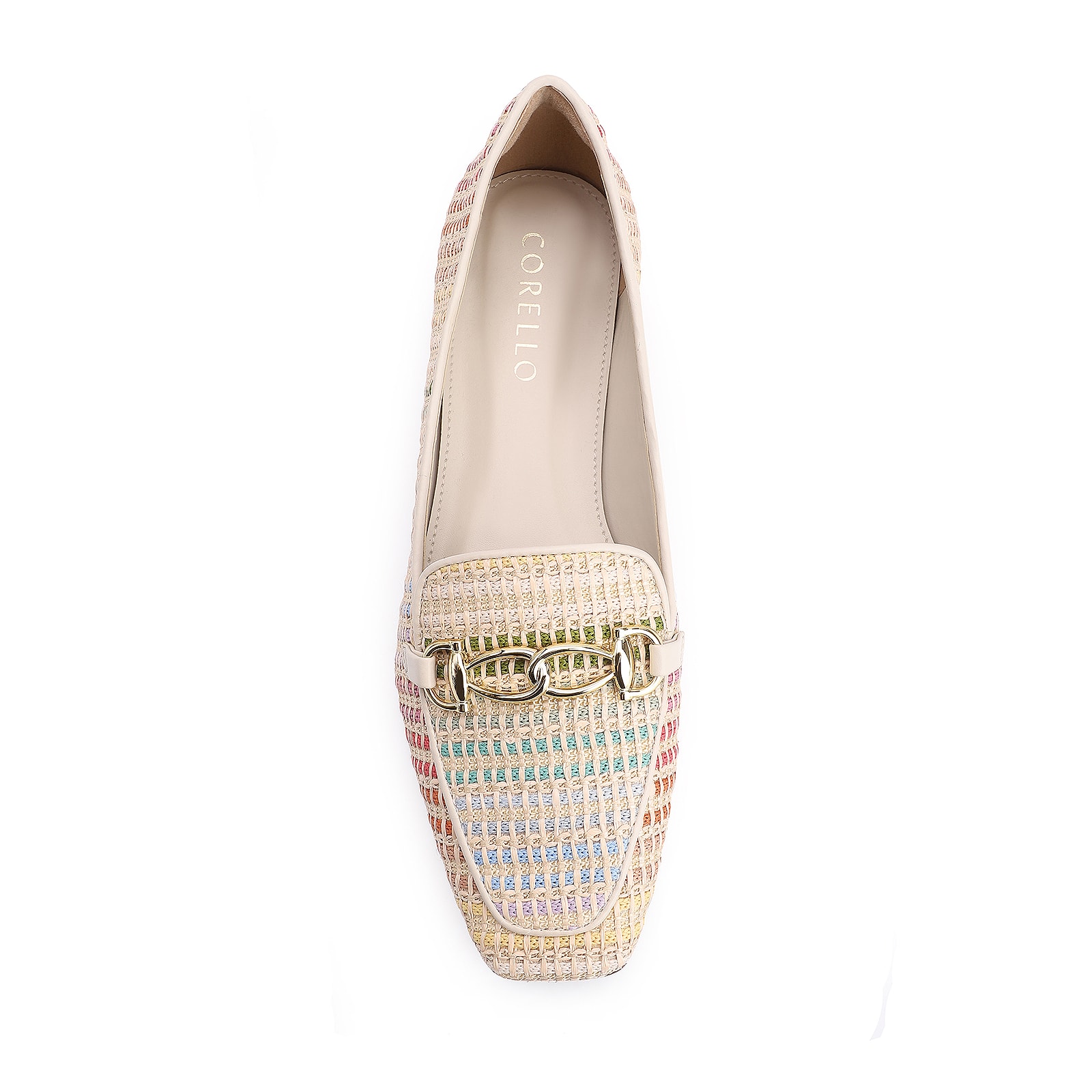 Mocassim Alt Off White/Ráfia Colorida