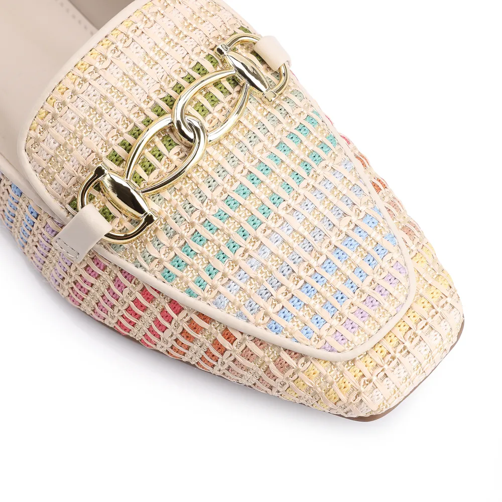 Mocassim Alt Off White/Ráfia Colorida - imagem 6