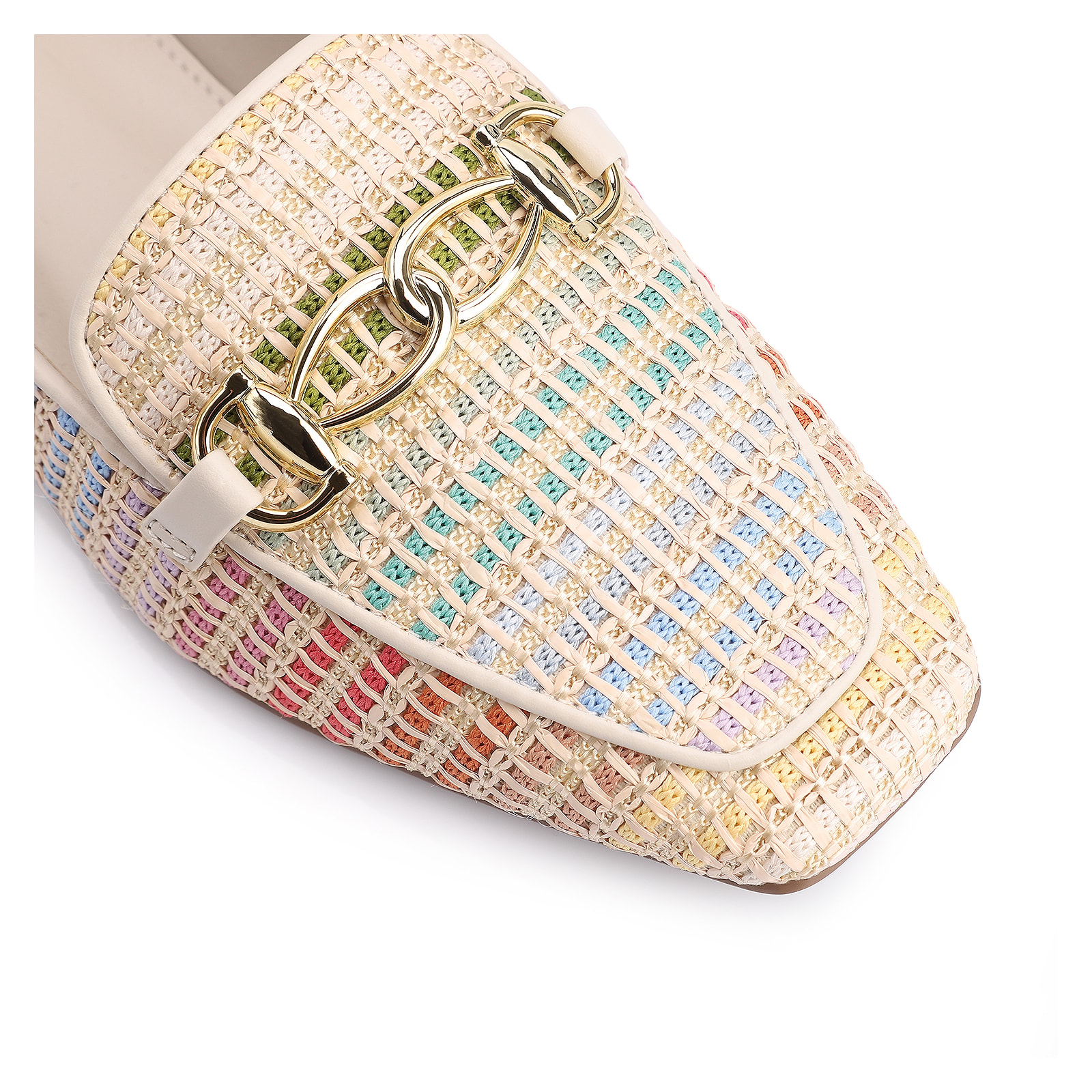 Mocassim Alt Off White/Ráfia Colorida