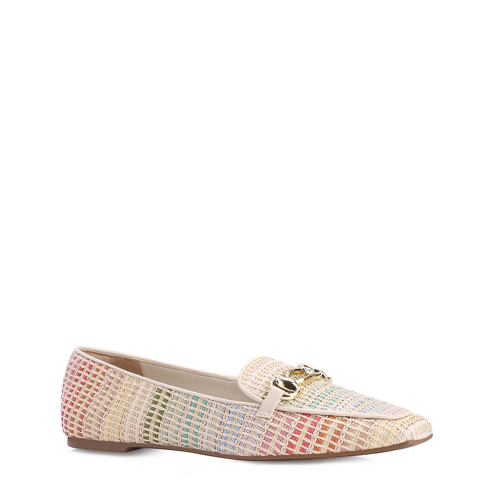 Mocassim Alt Off White/Ráfia Colorida