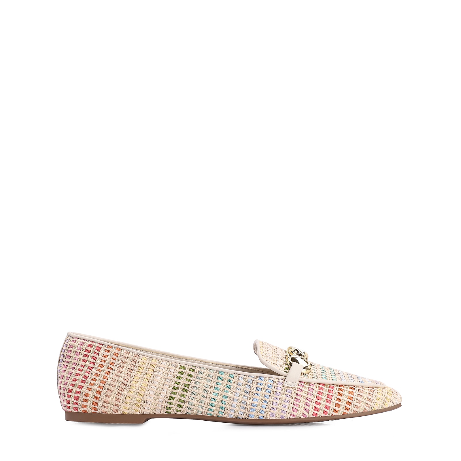Mocassim Alt Off White/Ráfia Colorida