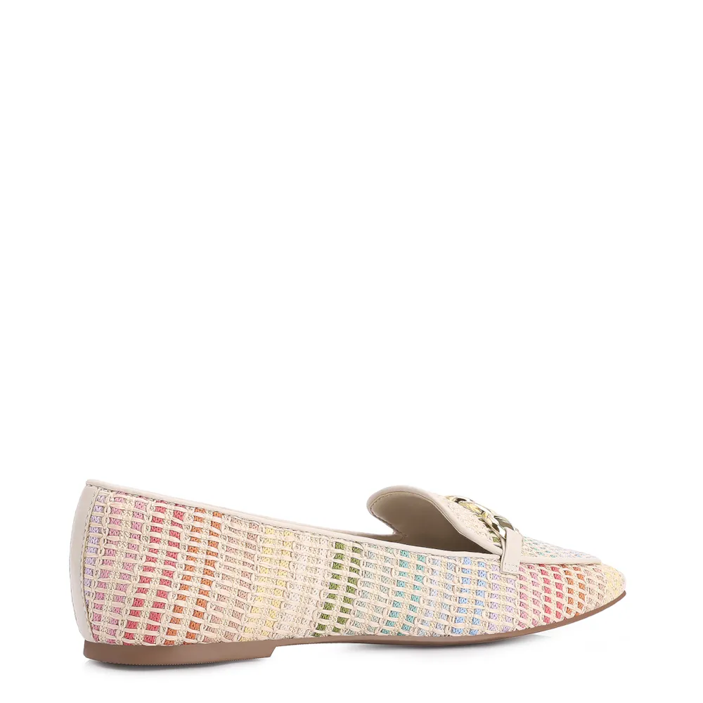 Mocassim Alt Off White/Ráfia Colorida - imagem 3