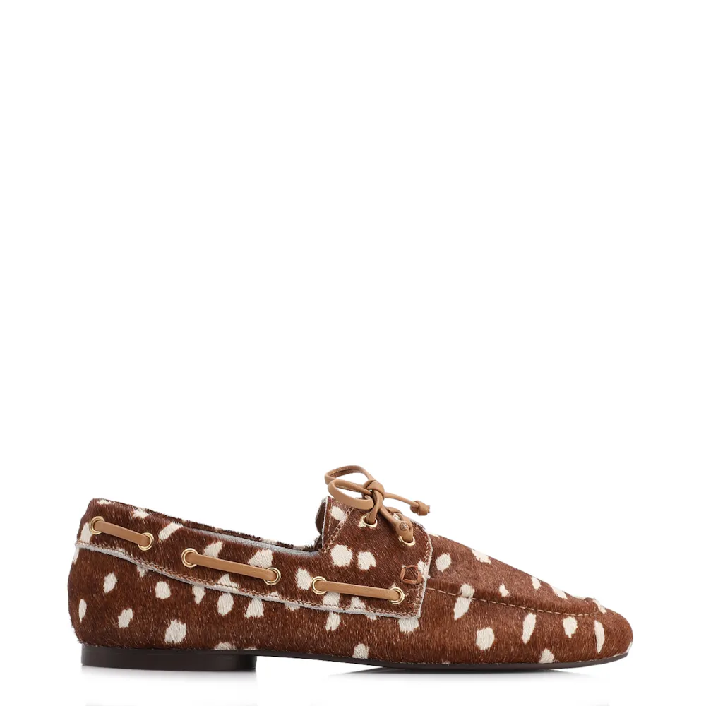 Mocassim Animal Print Couro Pelo Amarração - imagem 3