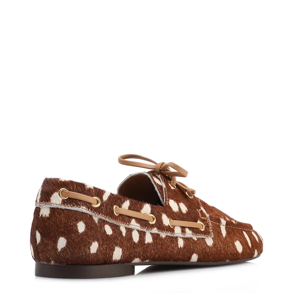 Mocassim Animal Print Couro Pelo Amarração - imagem 4