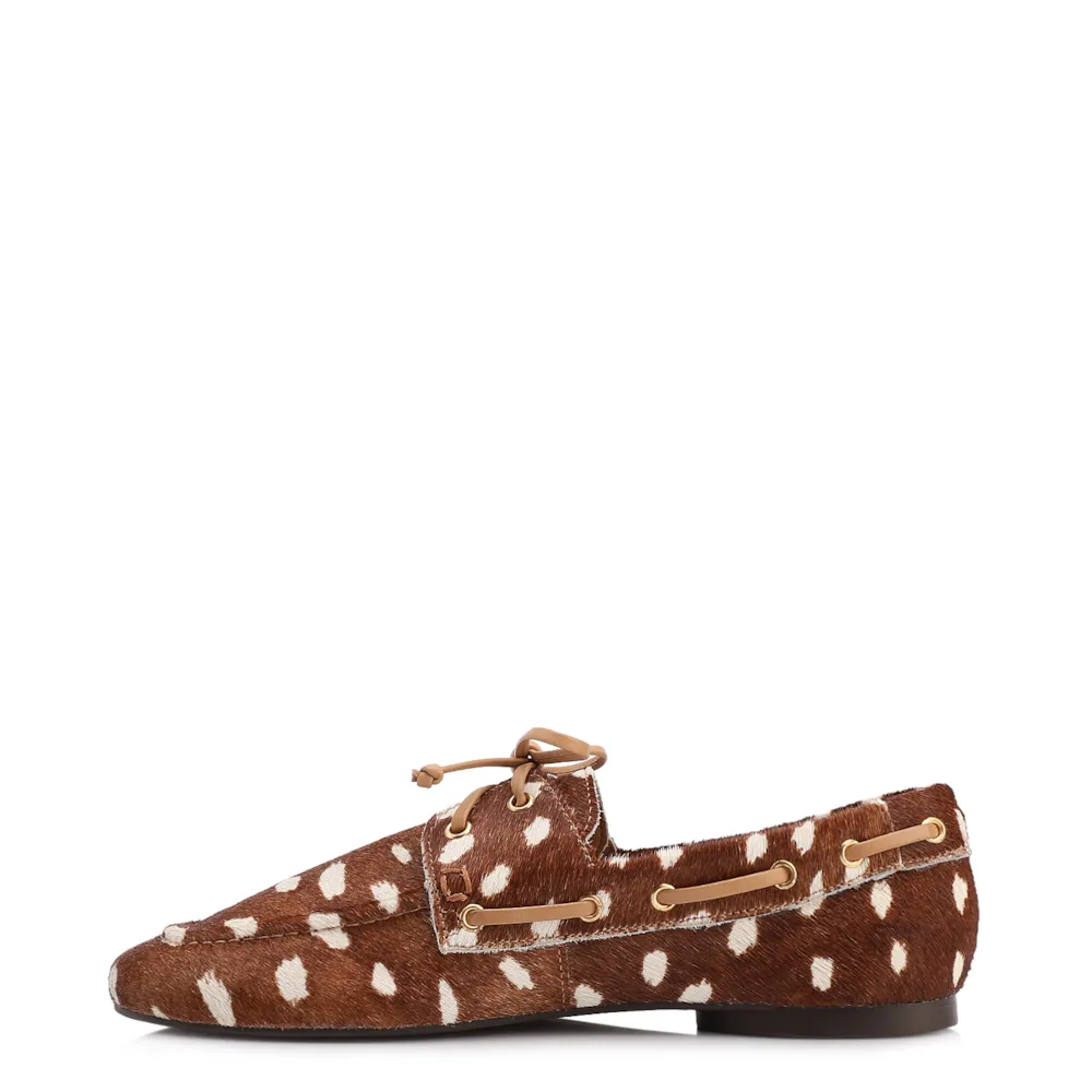 Mocassim Animal Print Couro Pelo Amarração - imagem 5
