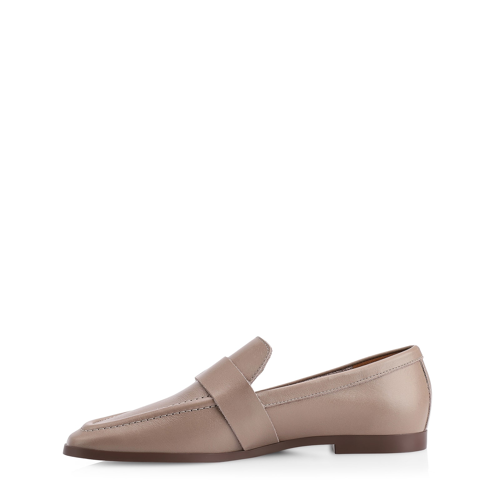 Mocassim Argola Couro Bege Rebites