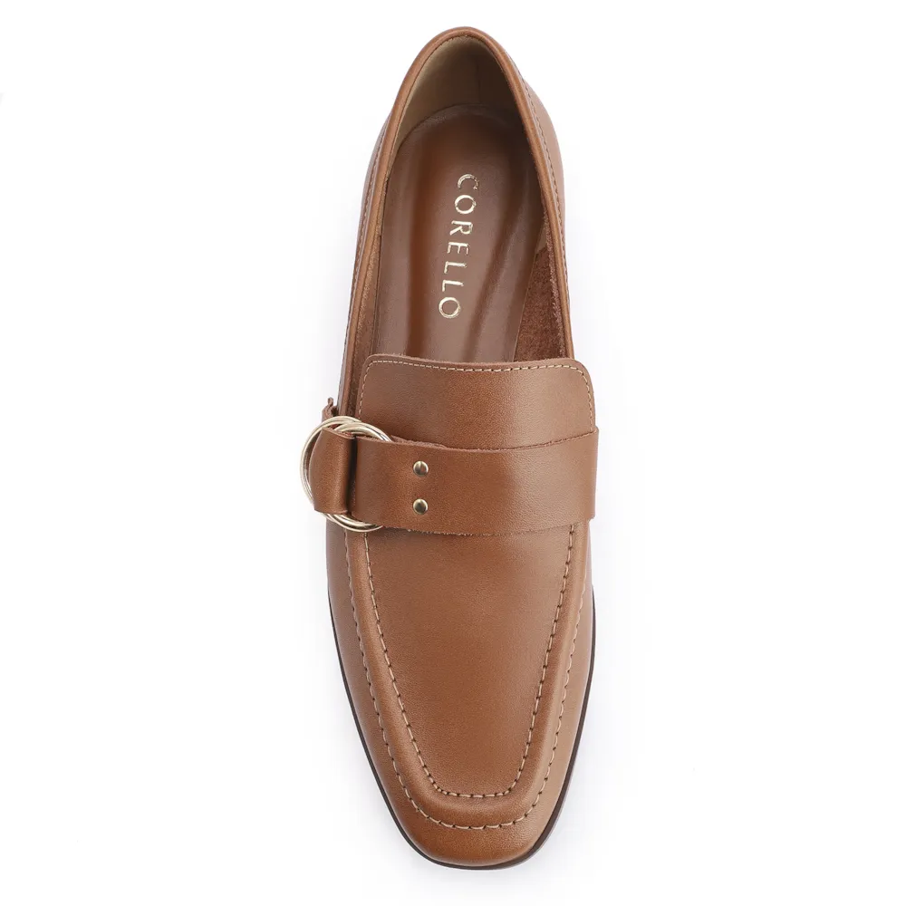 Mocassim Argola Couro Marrom Rebites - imagem 5