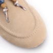 Mocassim Bege Couro Nobuck Floater Amarração Miçangas - imagem 7