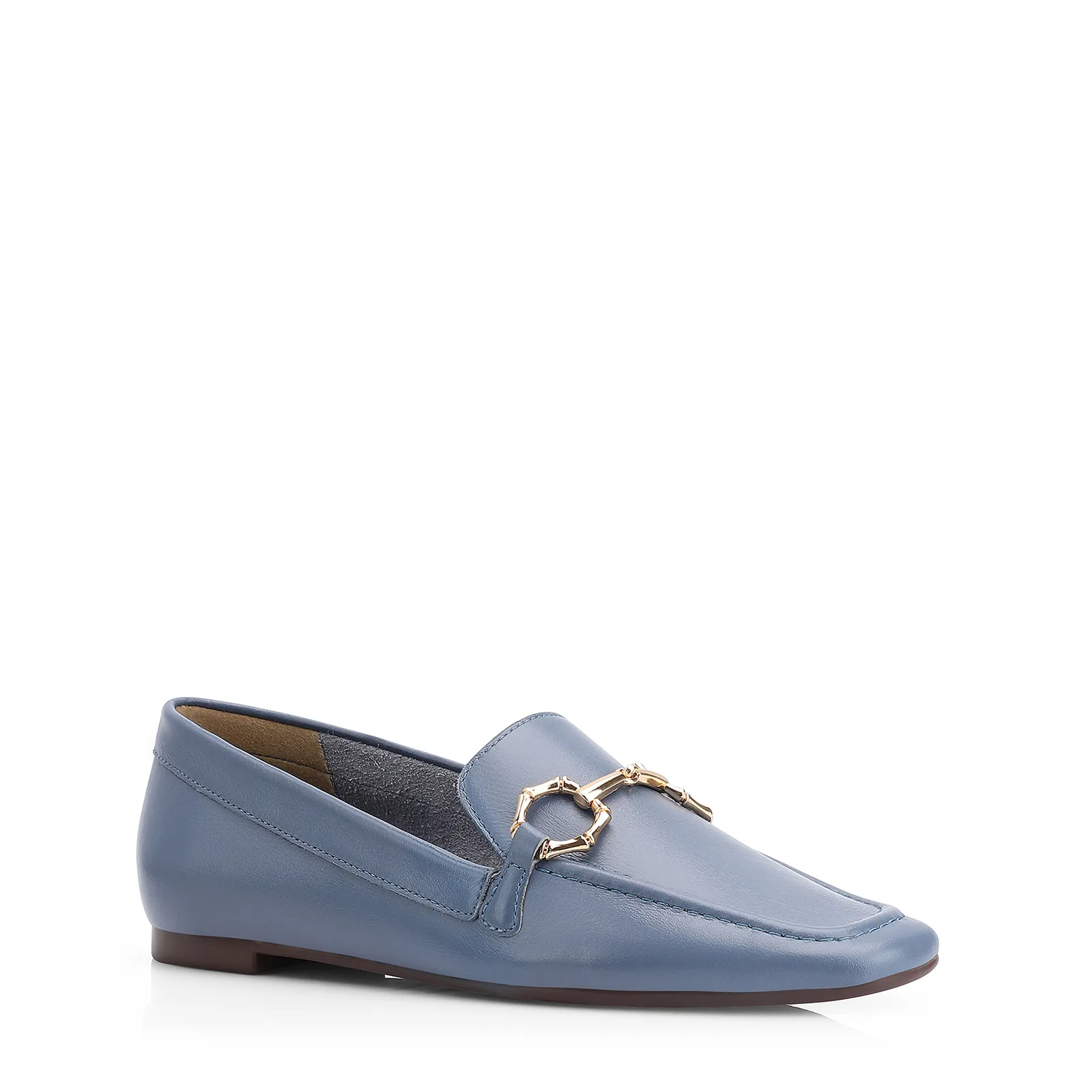 Mocassim Bridão Couro Azul