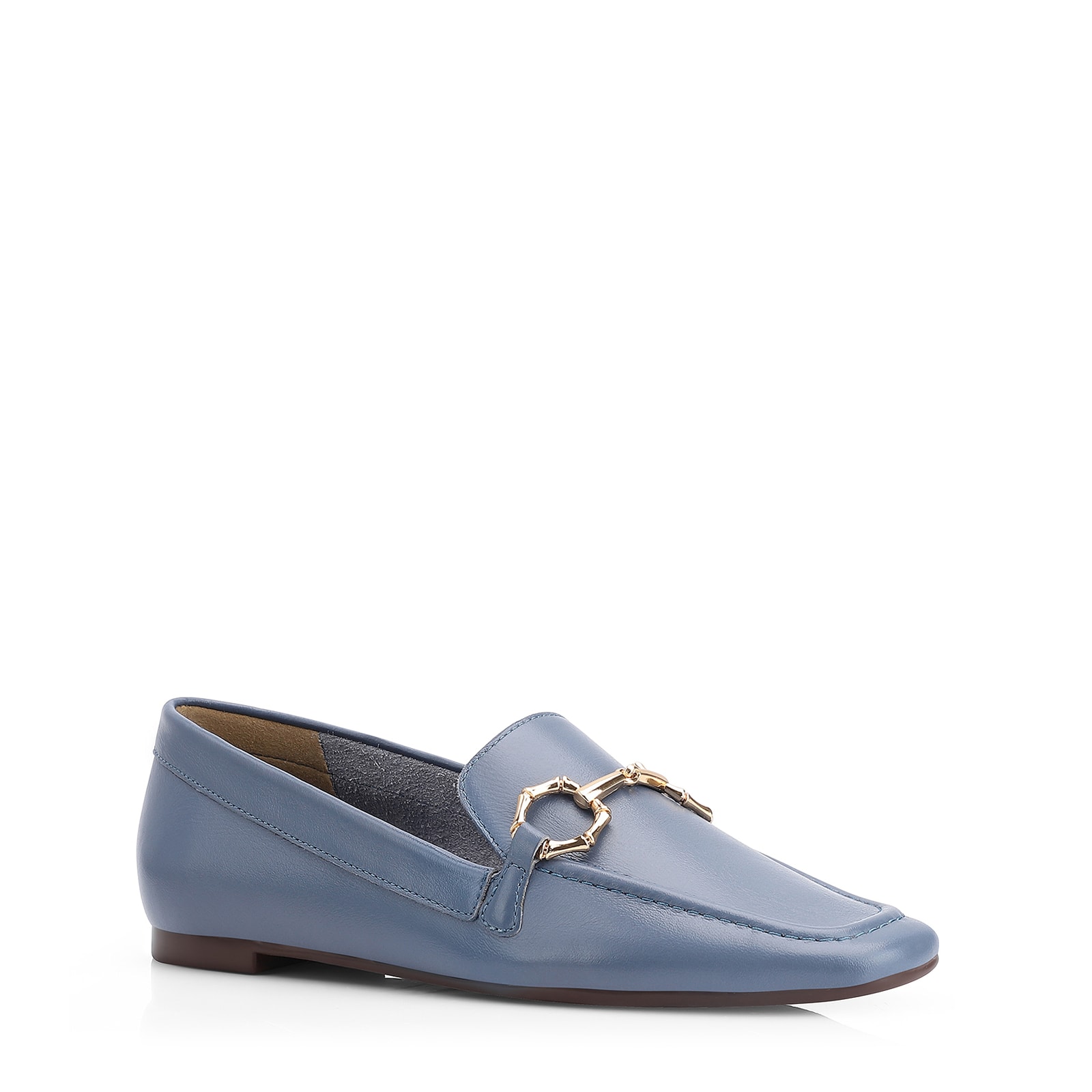 Mocassim Bridão Couro Azul