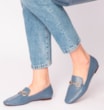 Mocassim Bridão Couro Azul - imagem 2