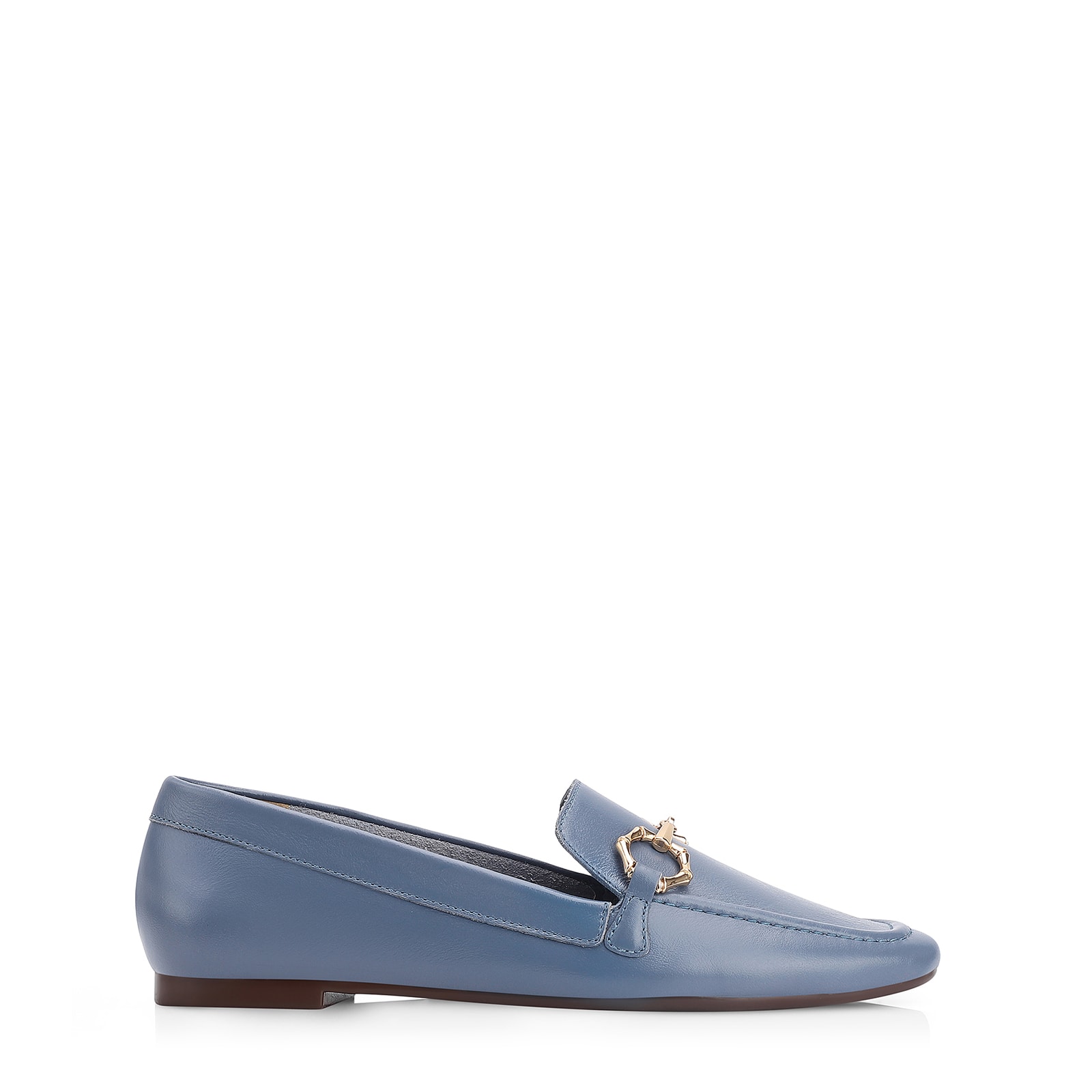 Mocassim Bridão Couro Azul