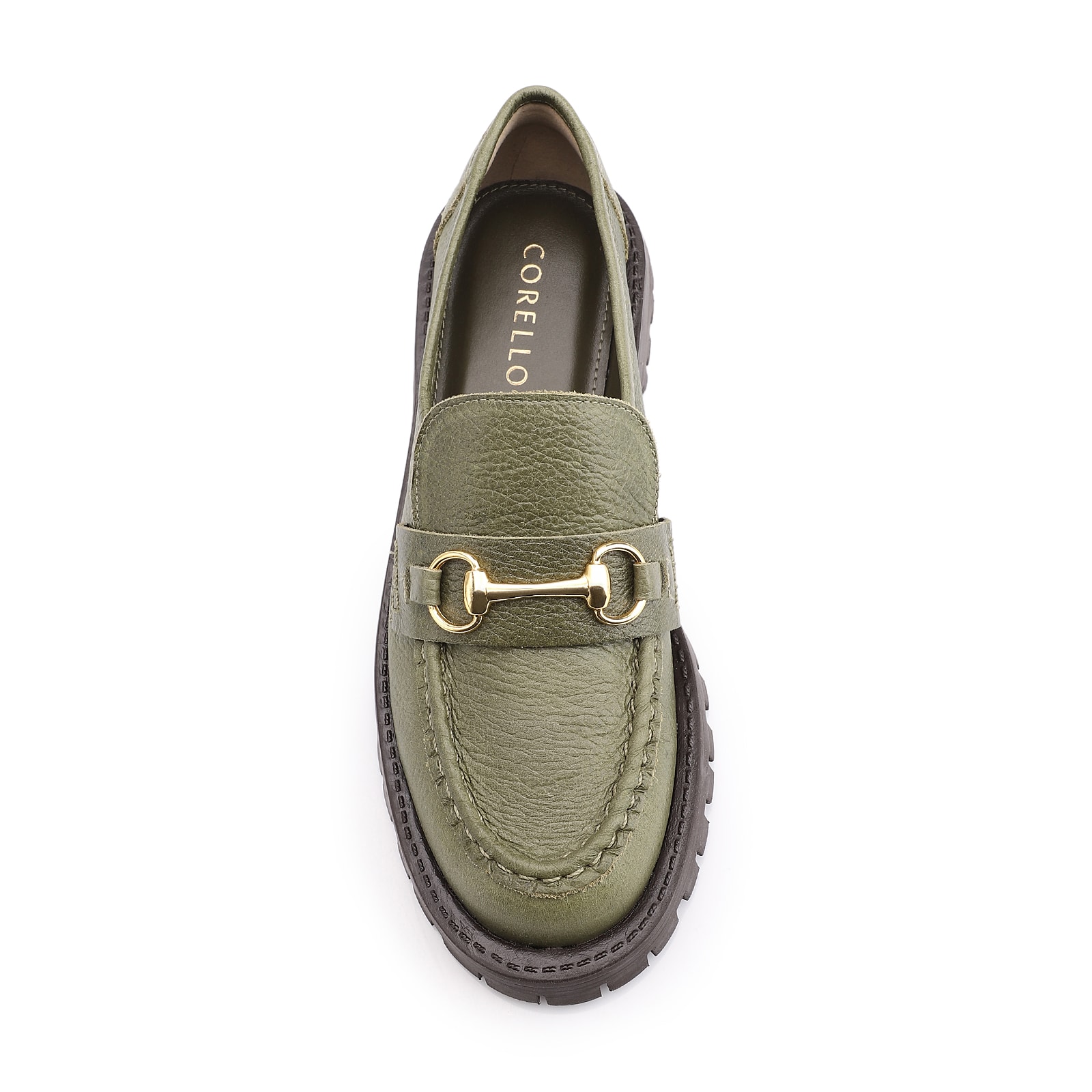 Mocassim Couro Antique Verde