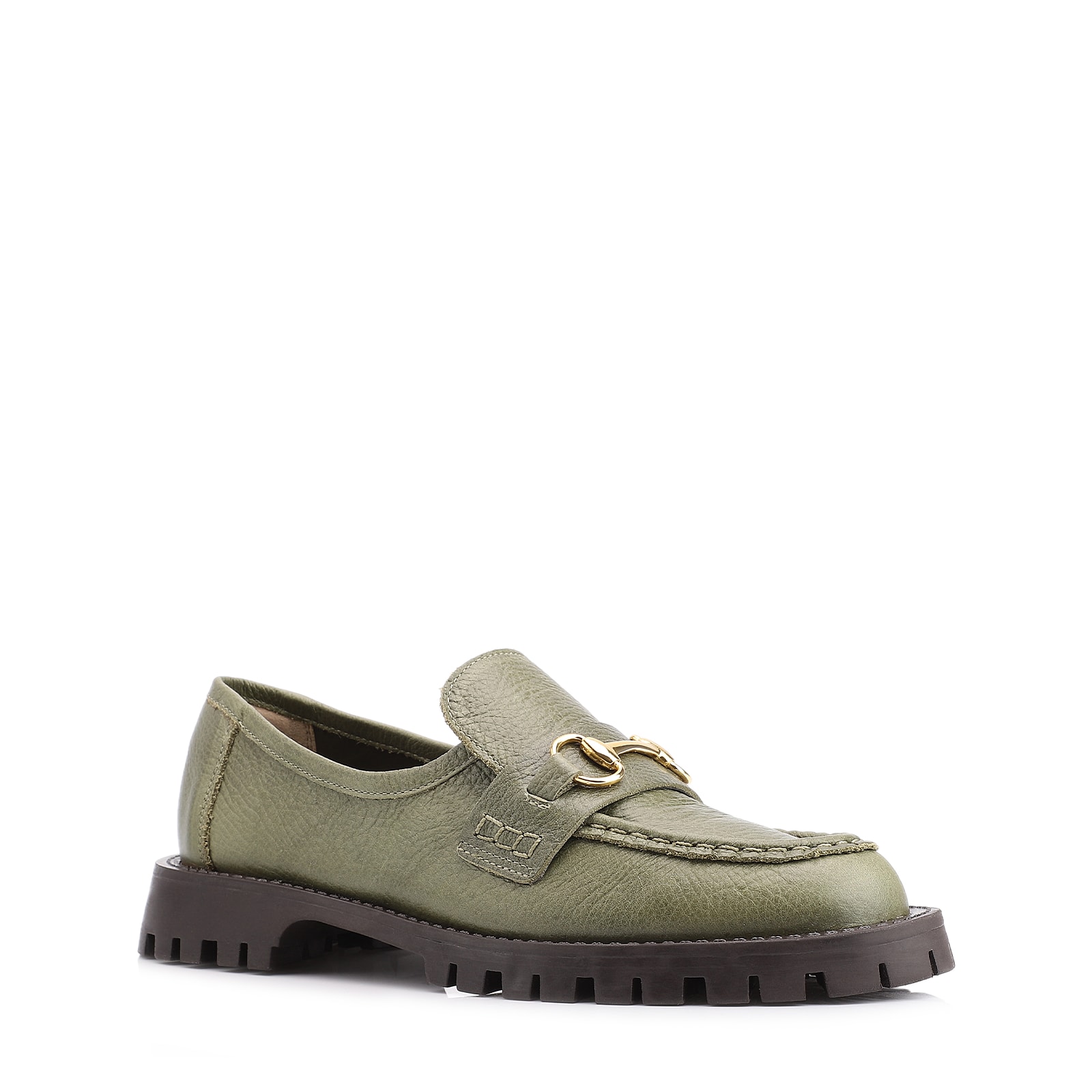 Mocassim Couro Antique Verde
