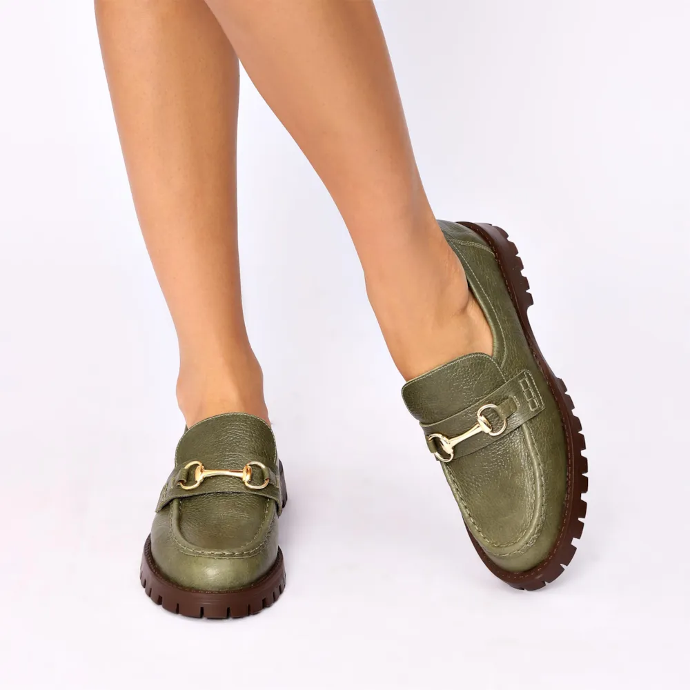 Mocassim Couro Antique Verde - imagem 2