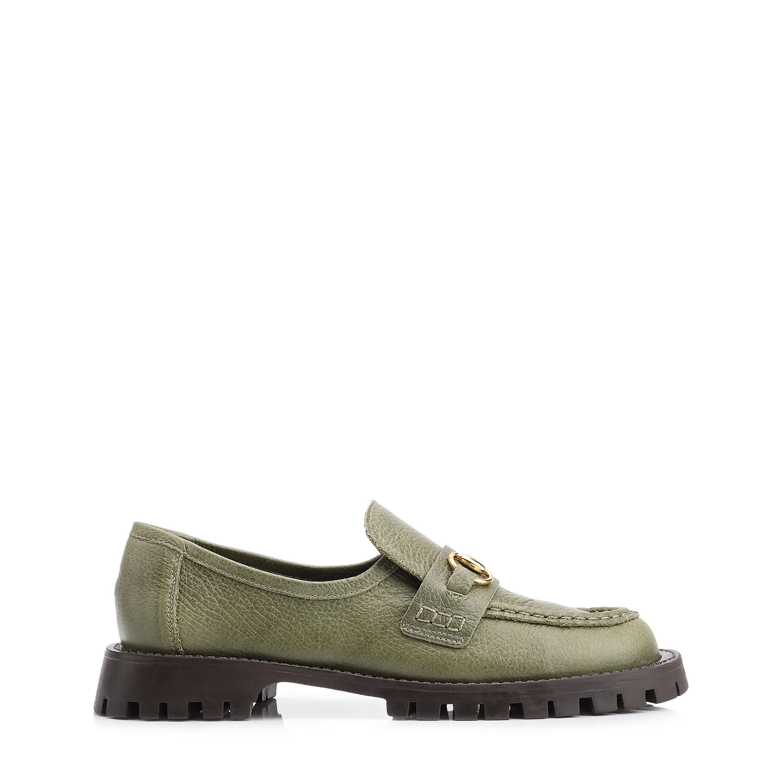 Mocassim Couro Antique Verde