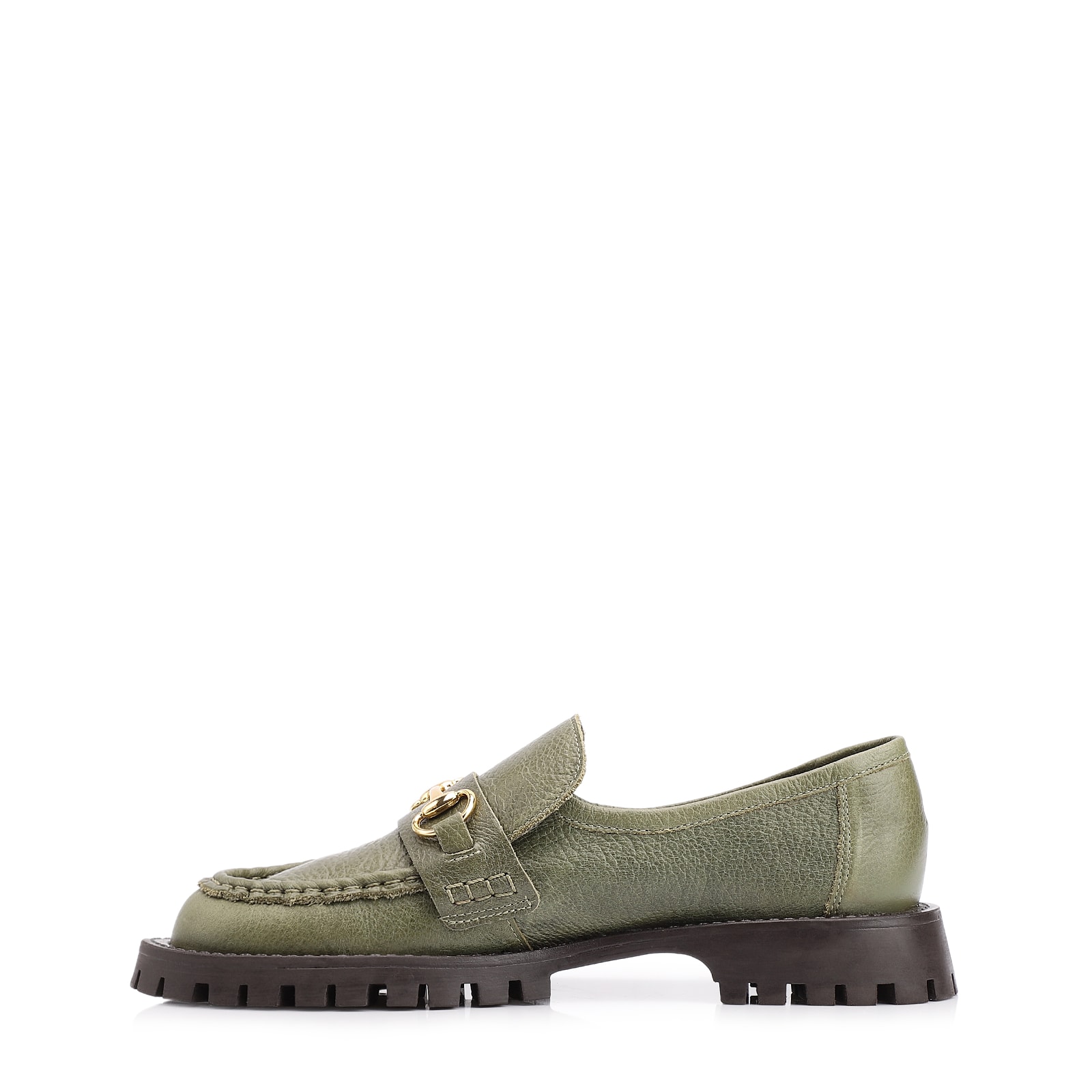 Mocassim Couro Antique Verde