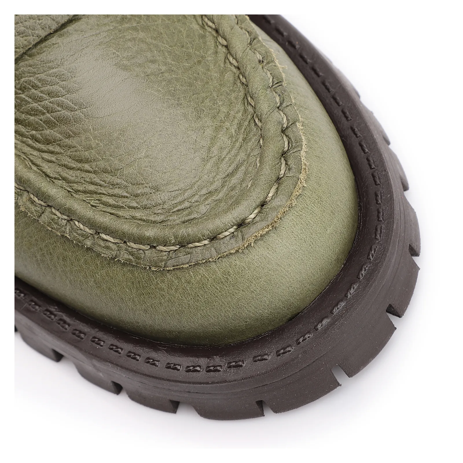 Mocassim Couro Antique Verde