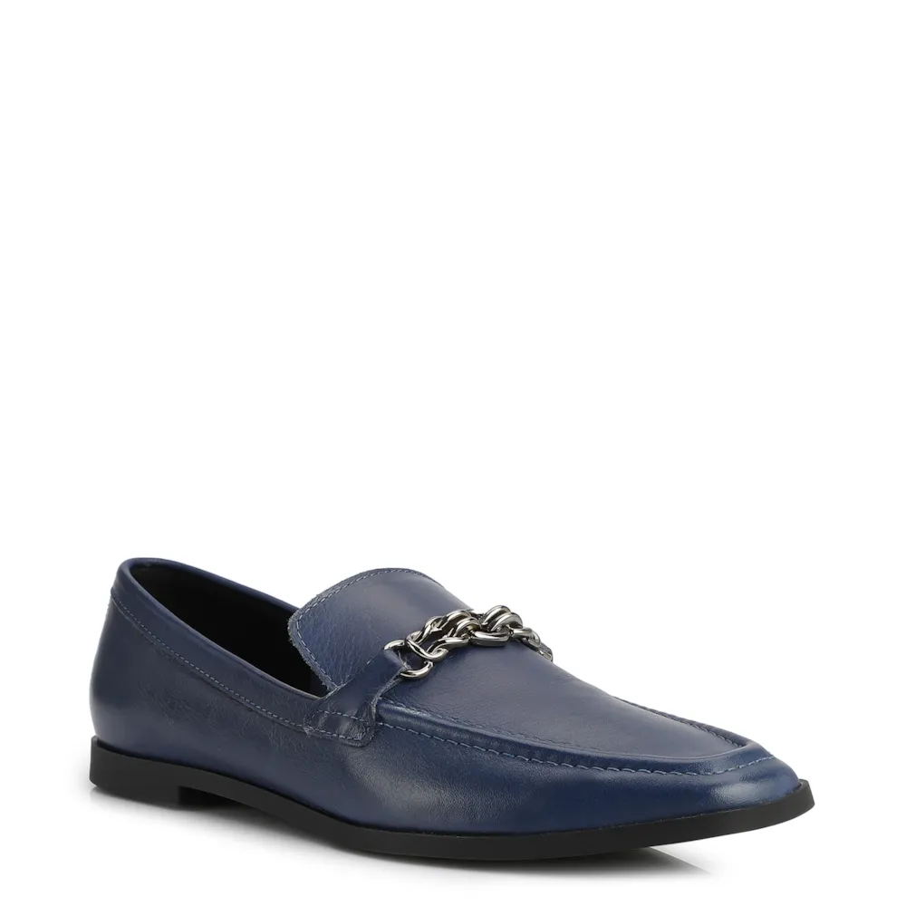Mocassim Couro Azul