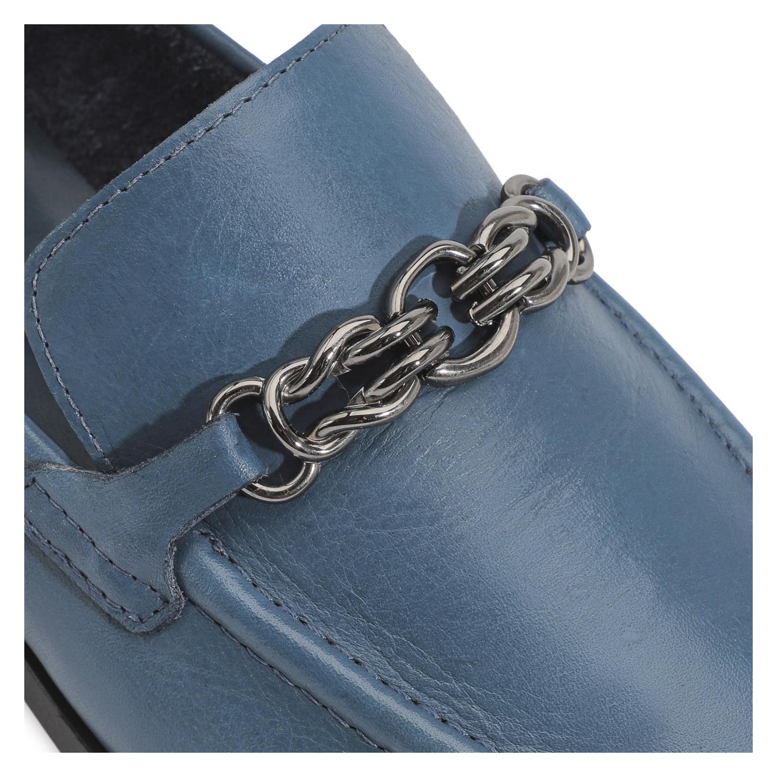 Mocassim Couro Azul
