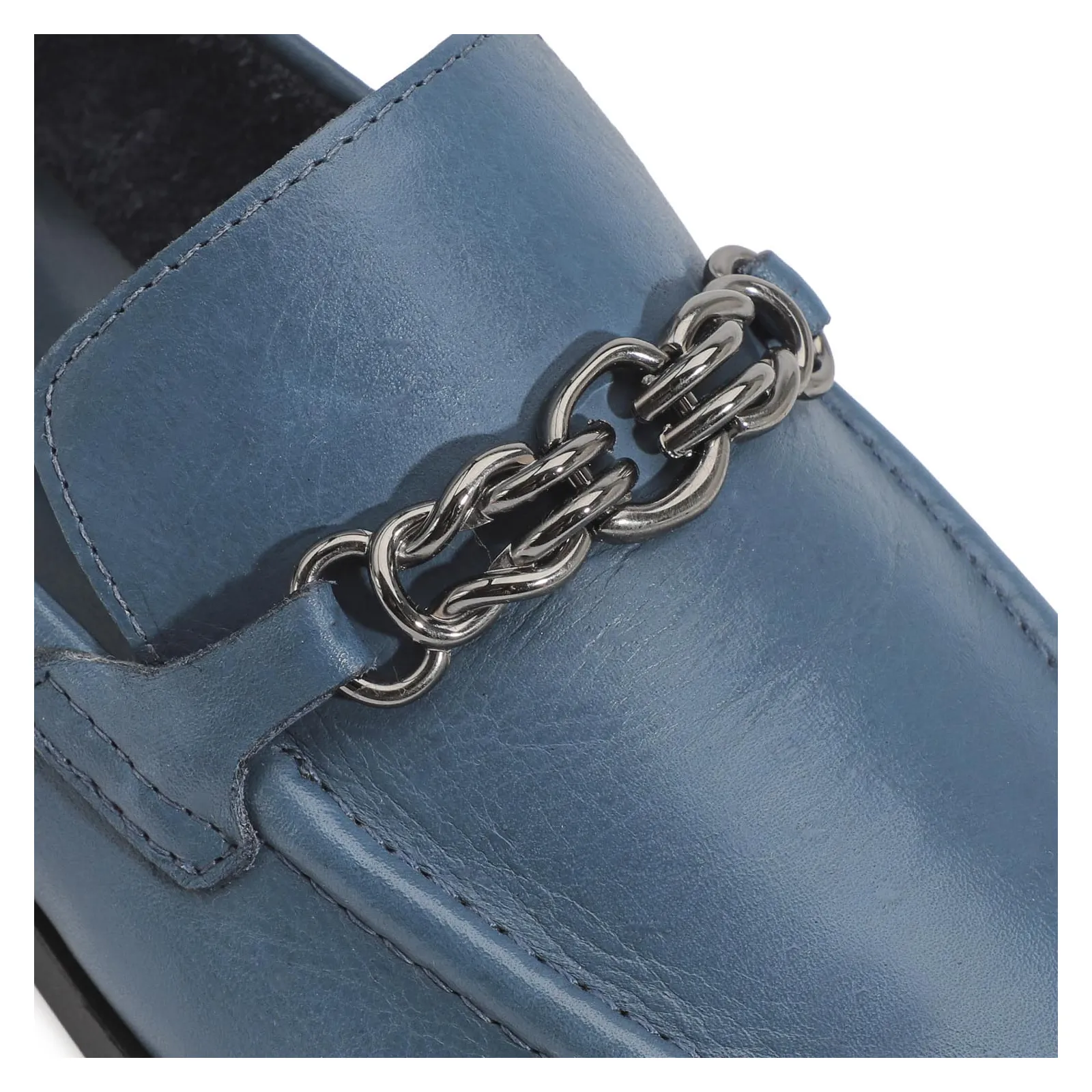 Mocassim Couro Azul