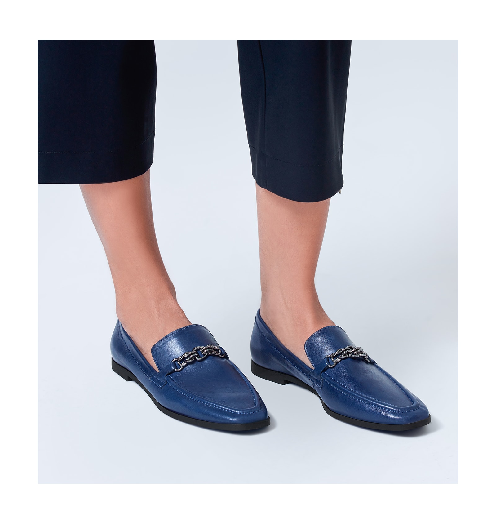 Mocassim Couro Azul
