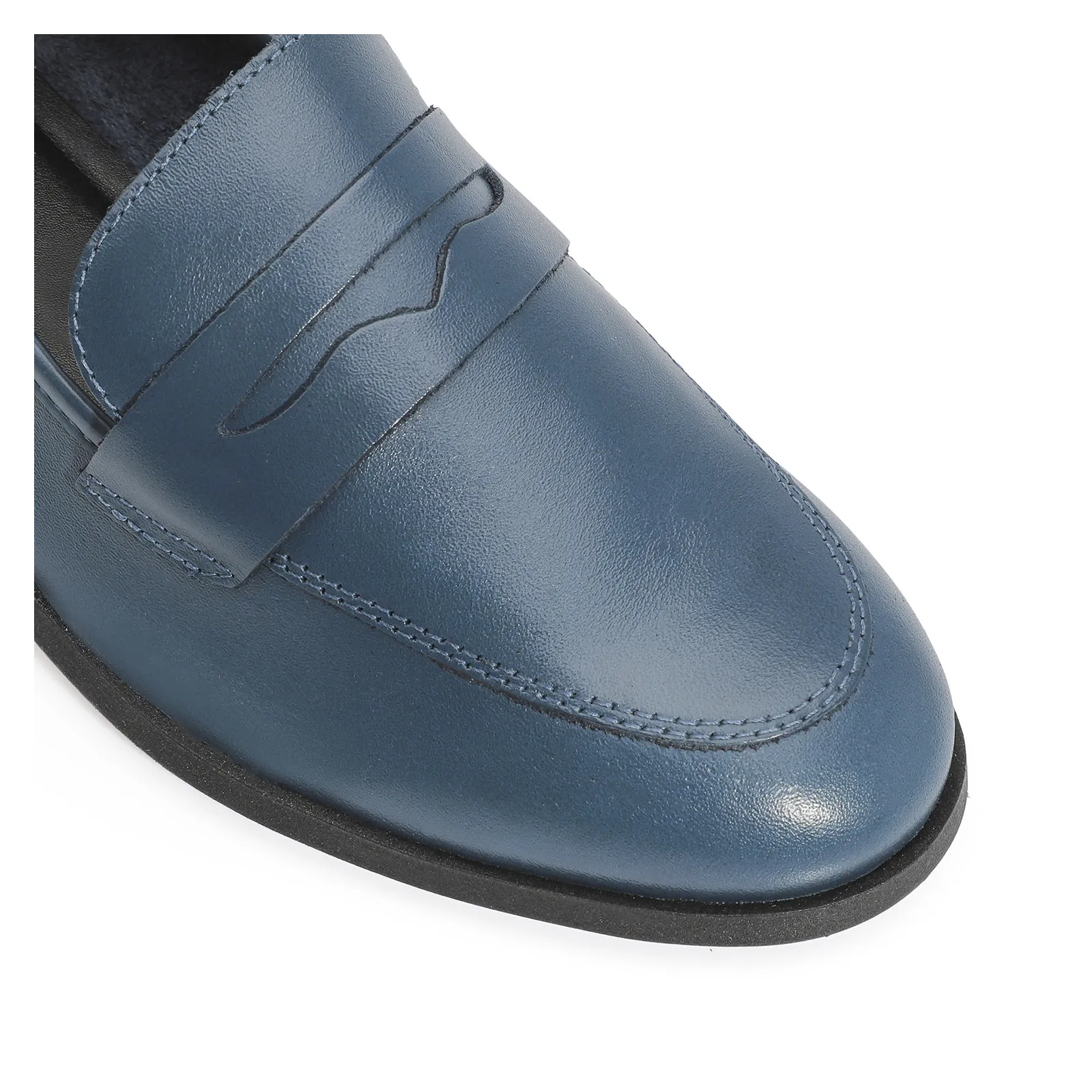 Mocassim Couro Azul