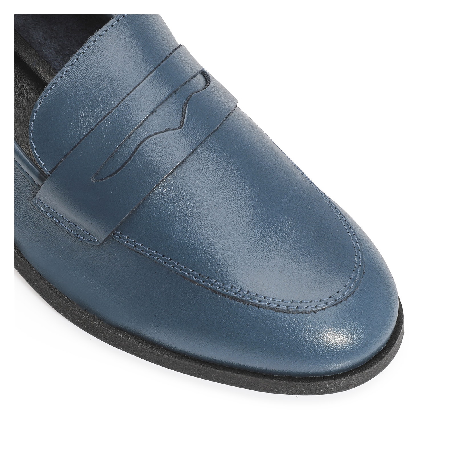 Mocassim Couro Azul