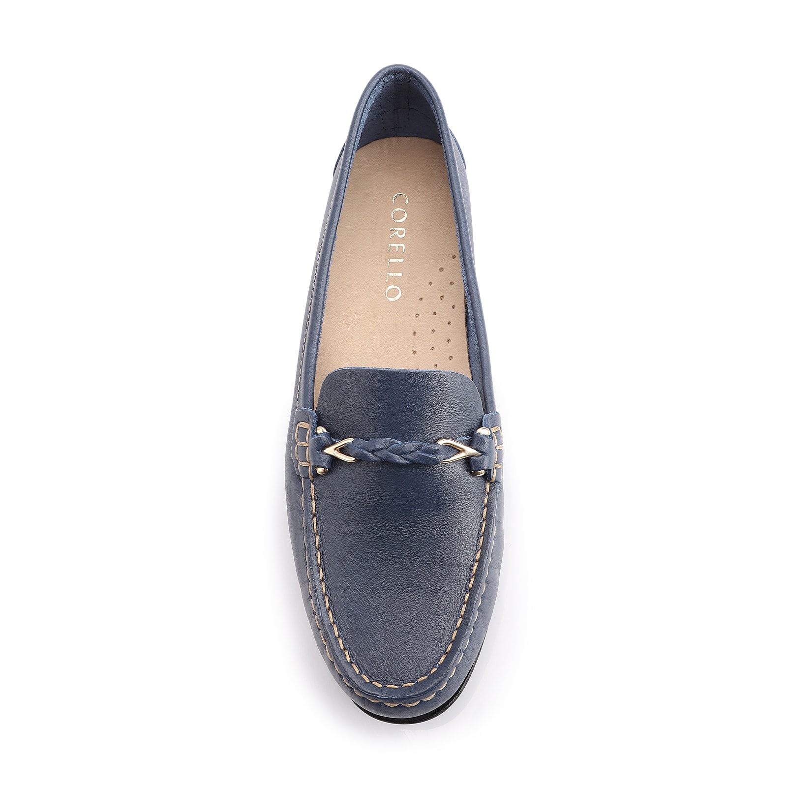 Mocassim Couro Azul