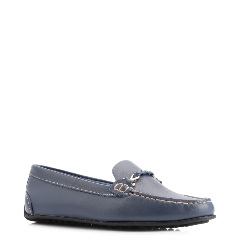Mocassim Couro Azul