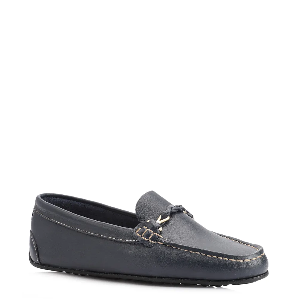 Mocassim Couro Azul