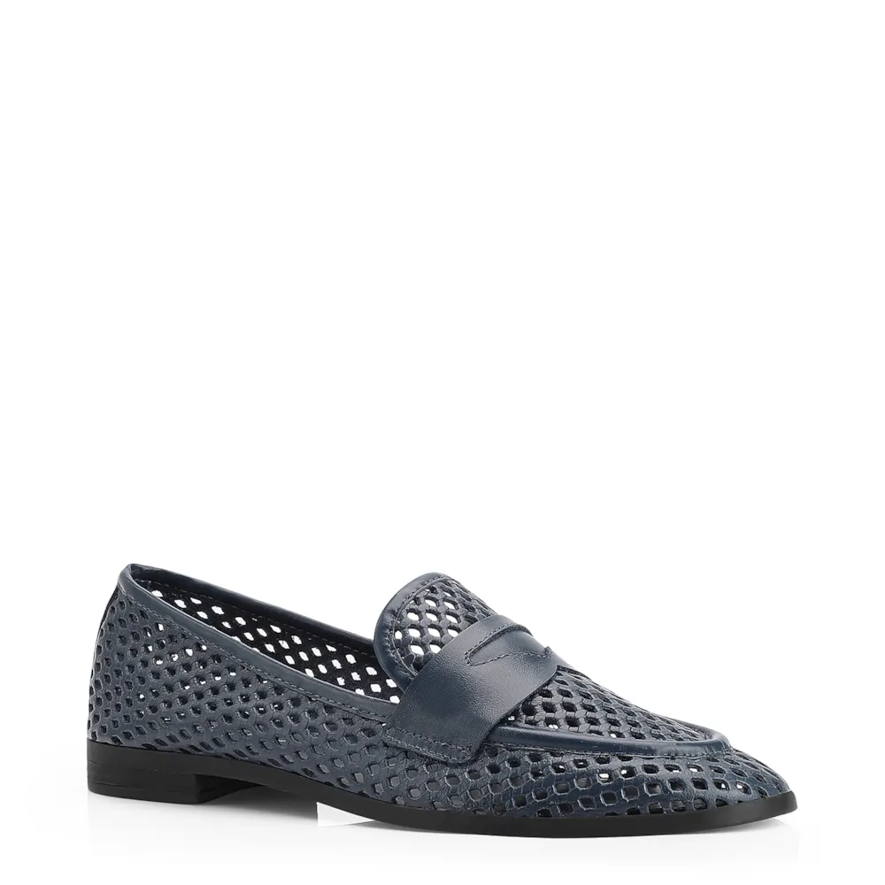 Mocassim Couro Azul
