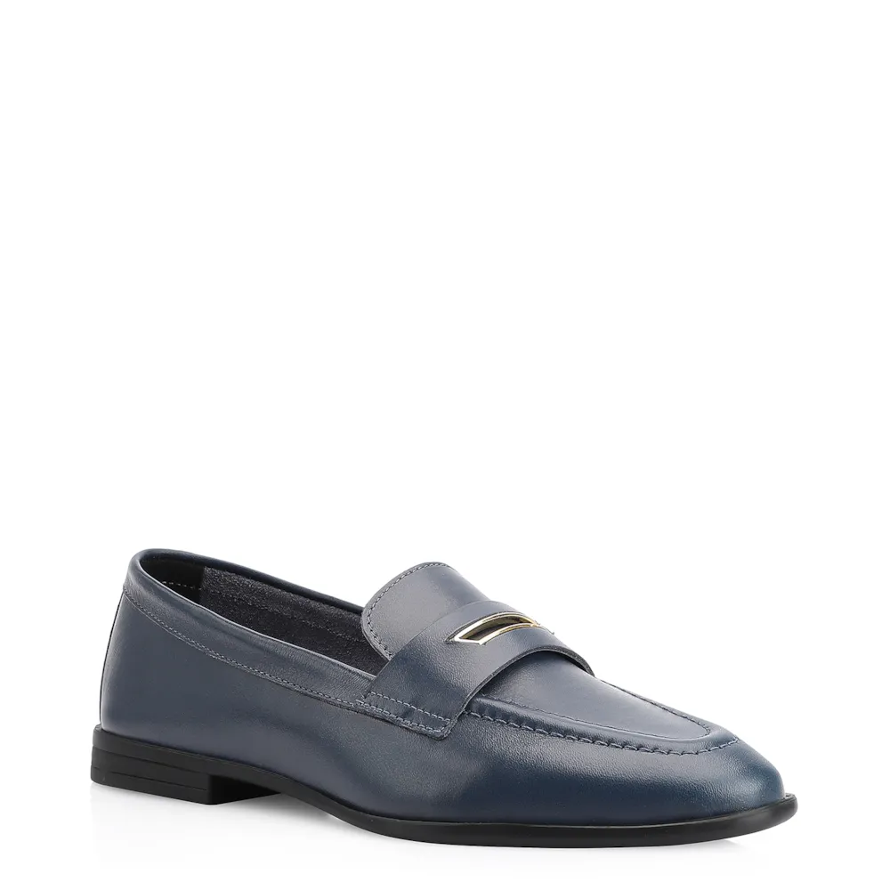 Mocassim Couro Azul