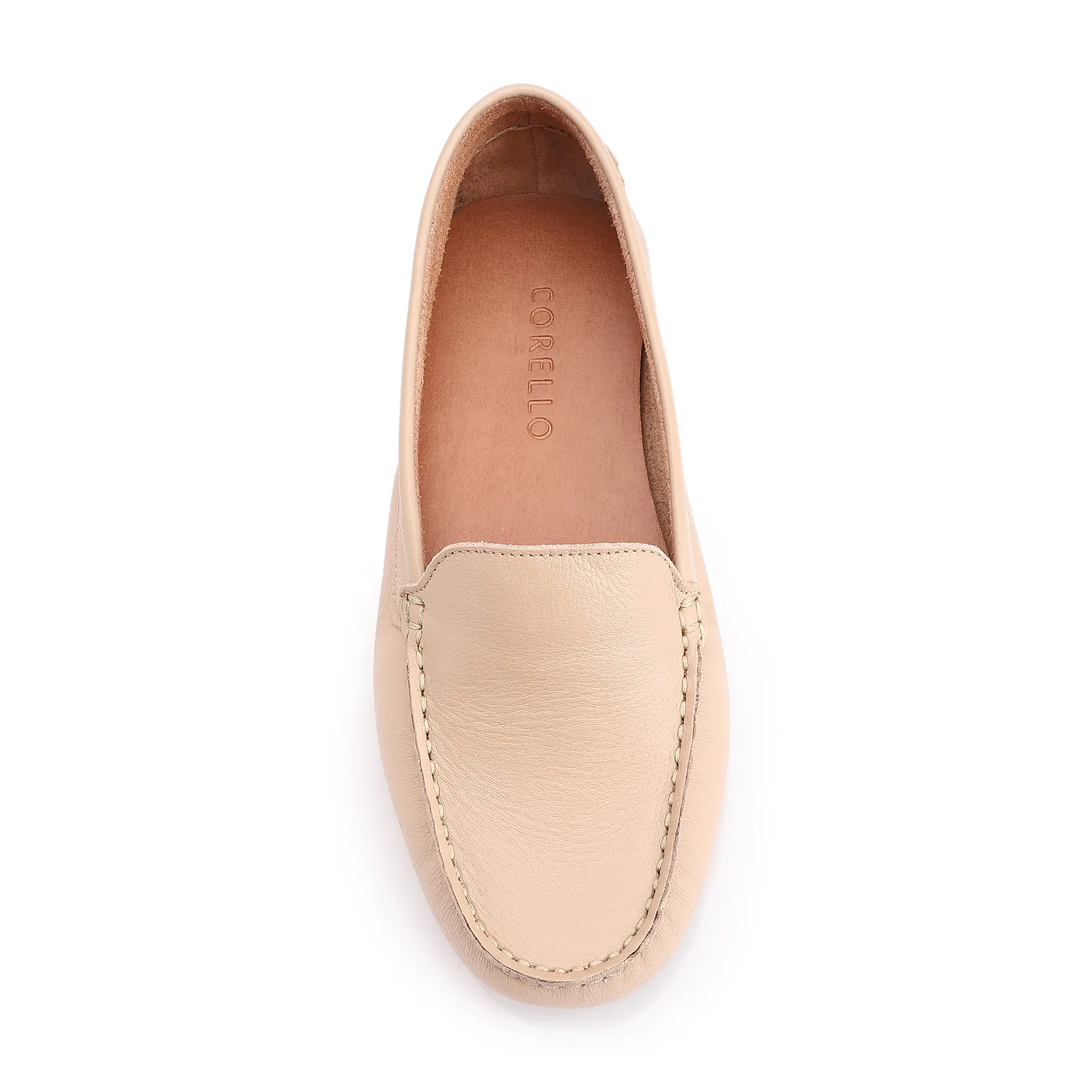 Mocassim Couro Bege