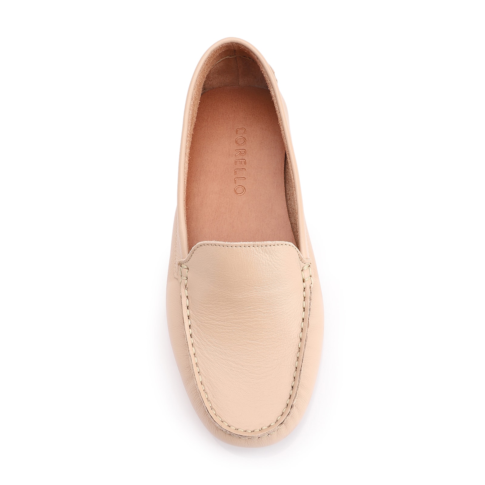 Mocassim Couro Bege