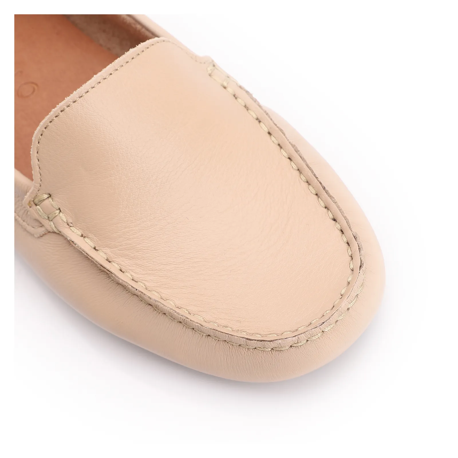 Mocassim Couro Bege