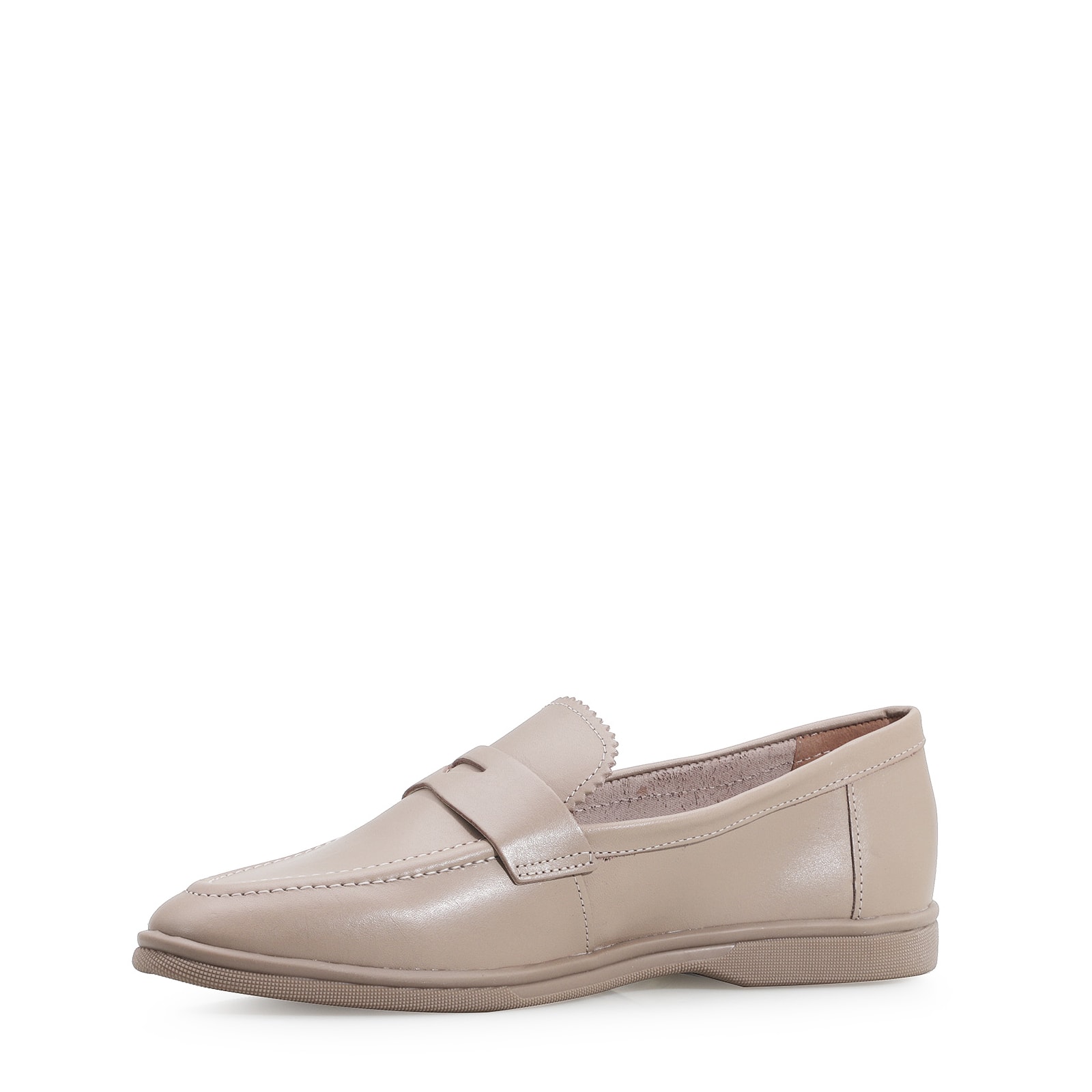 Mocassim Couro Bege