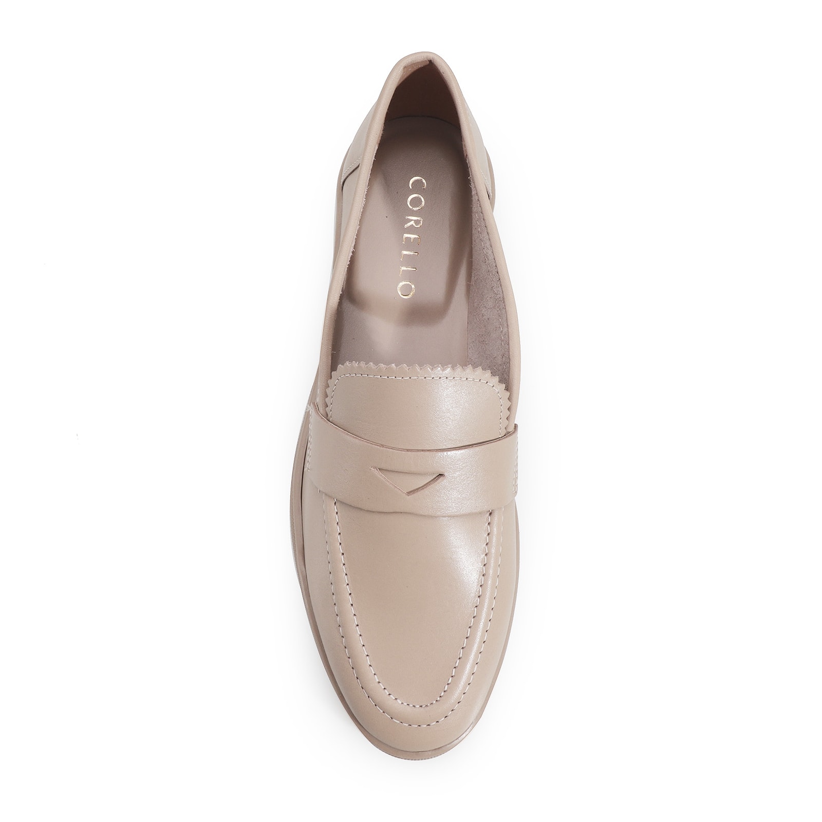 Mocassim Couro Bege