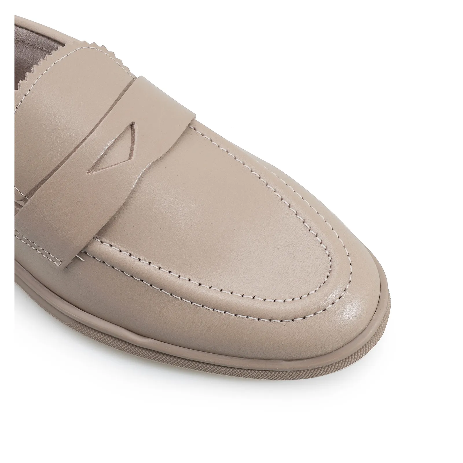 Mocassim Couro Bege