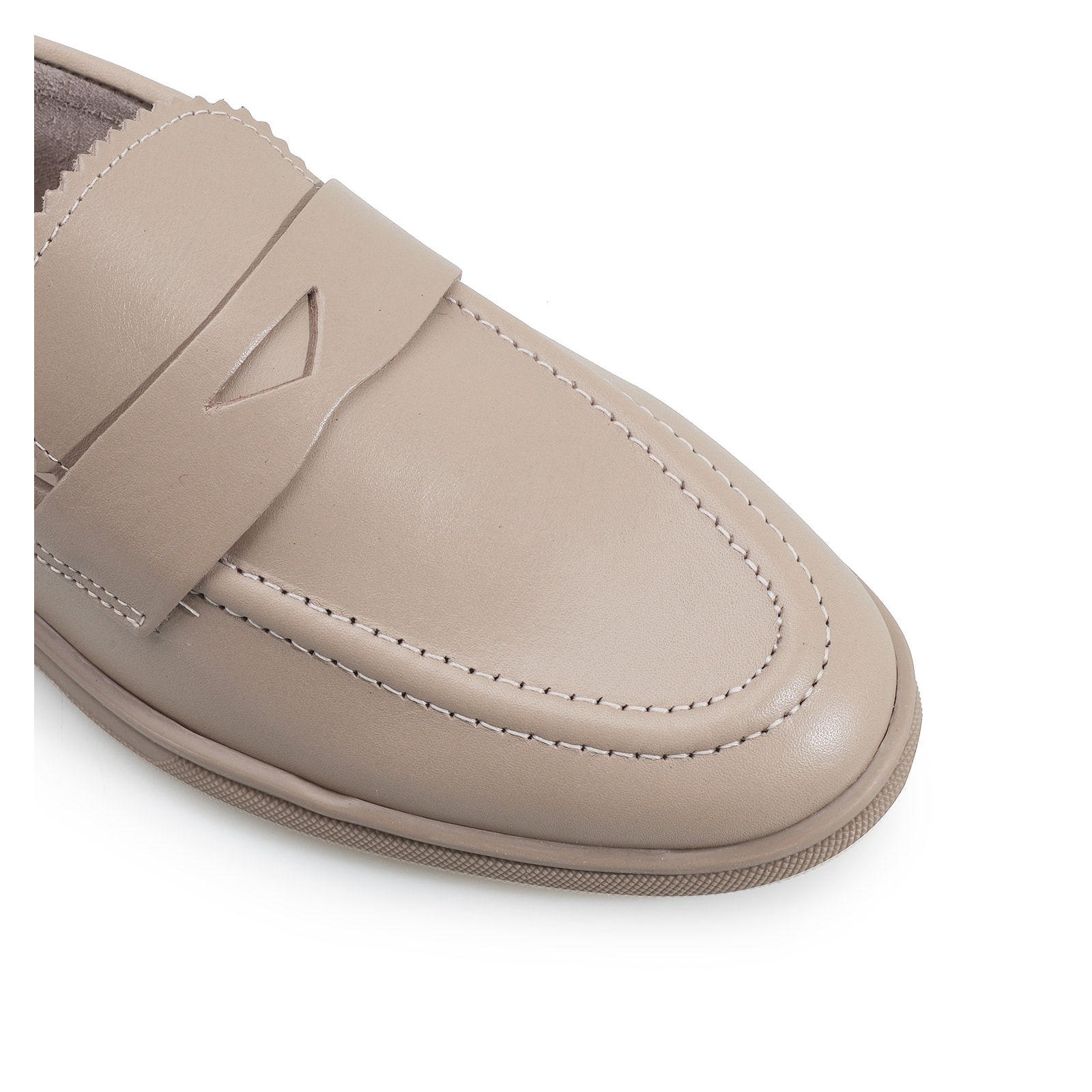Mocassim Couro Bege