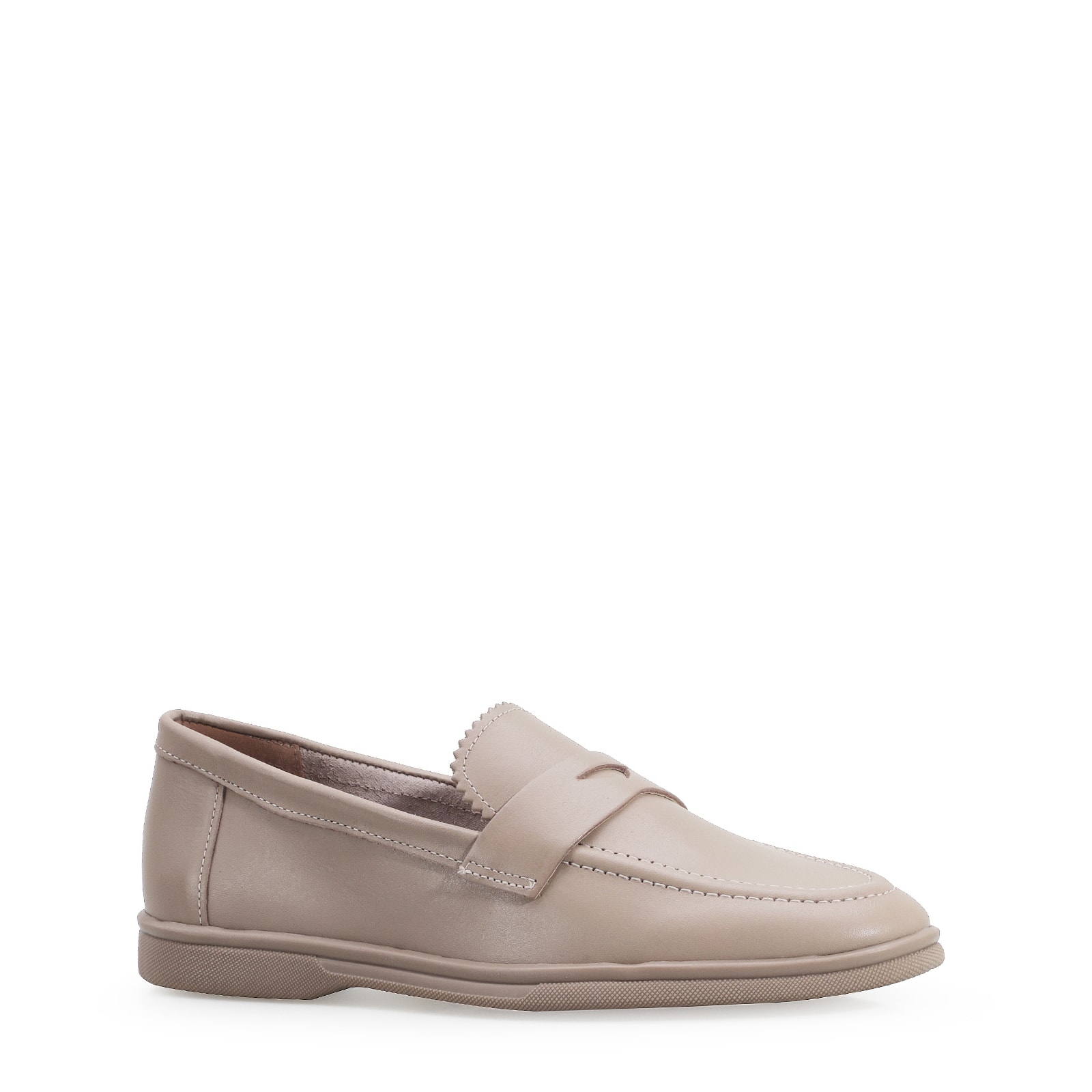 Mocassim Couro Bege