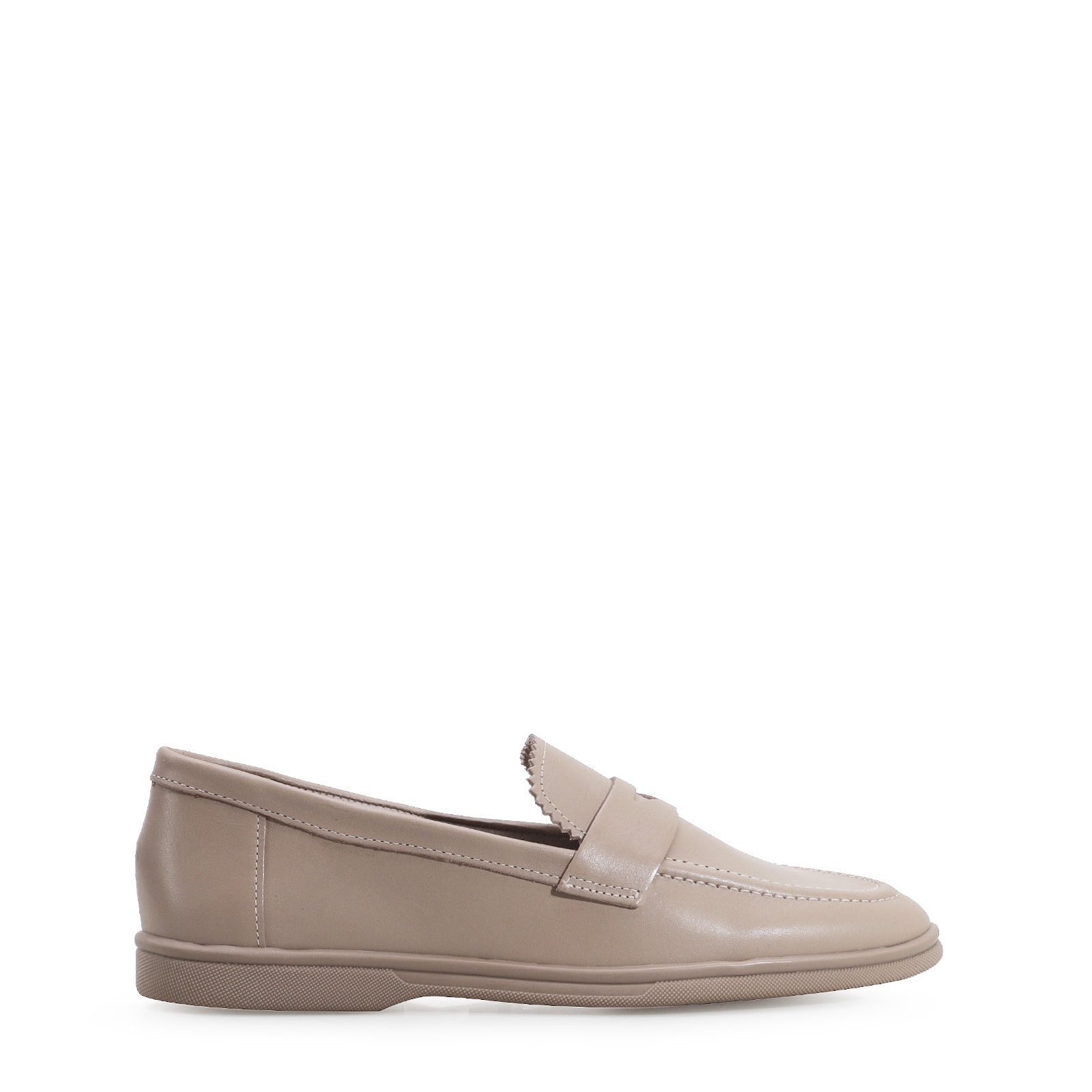 Mocassim Couro Bege