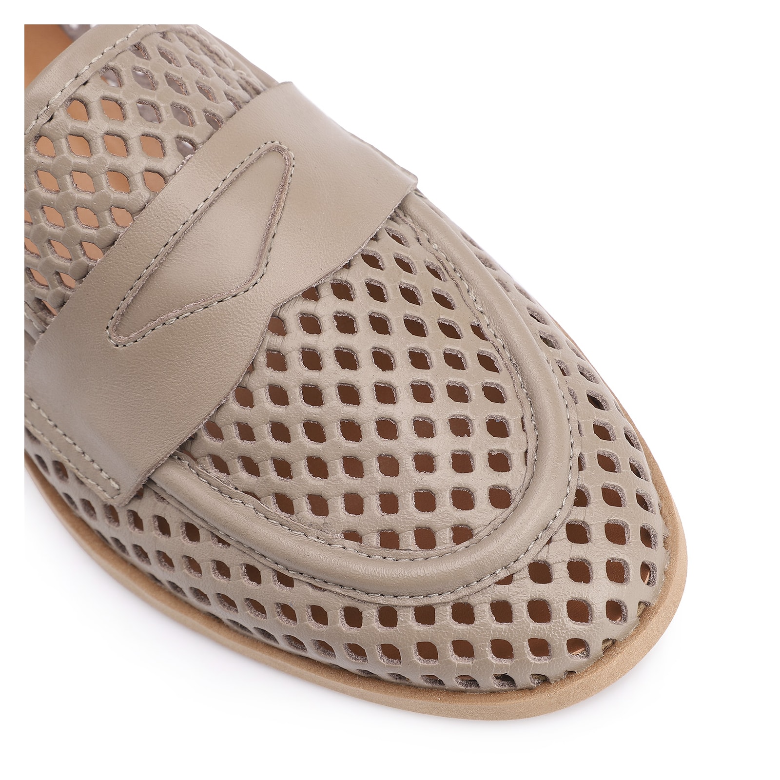 Mocassim Couro Bege