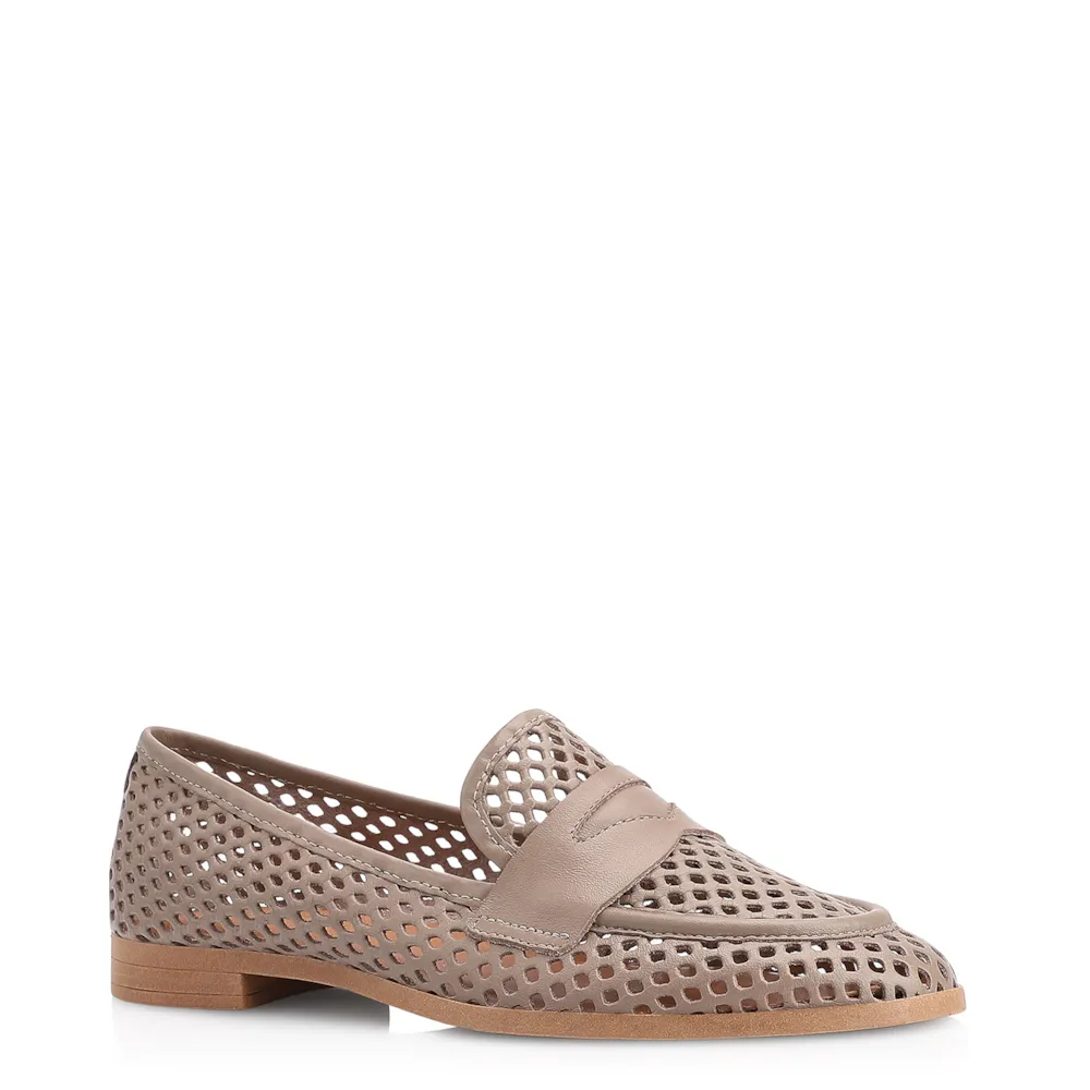 Mocassim Couro Bege