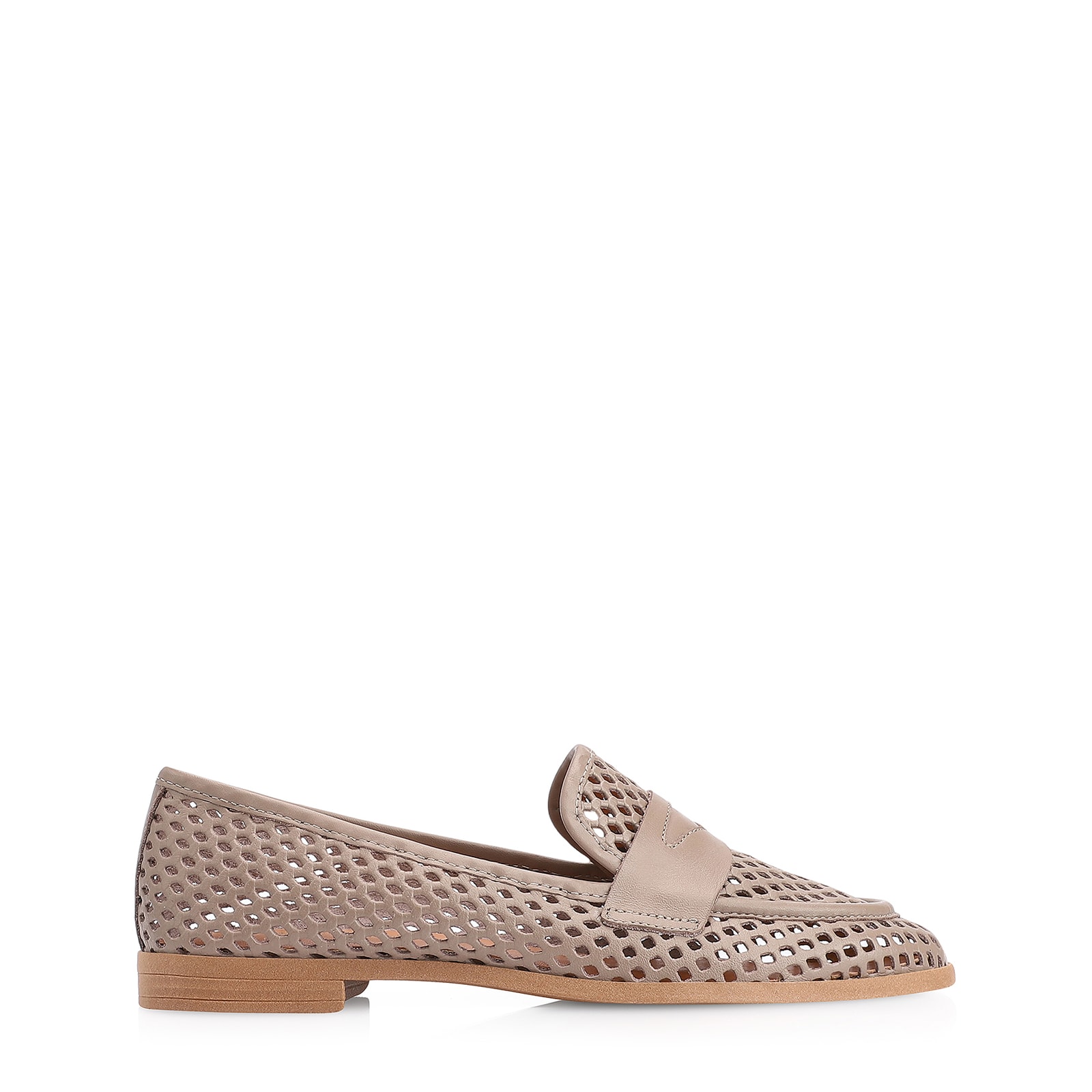 Mocassim Couro Bege