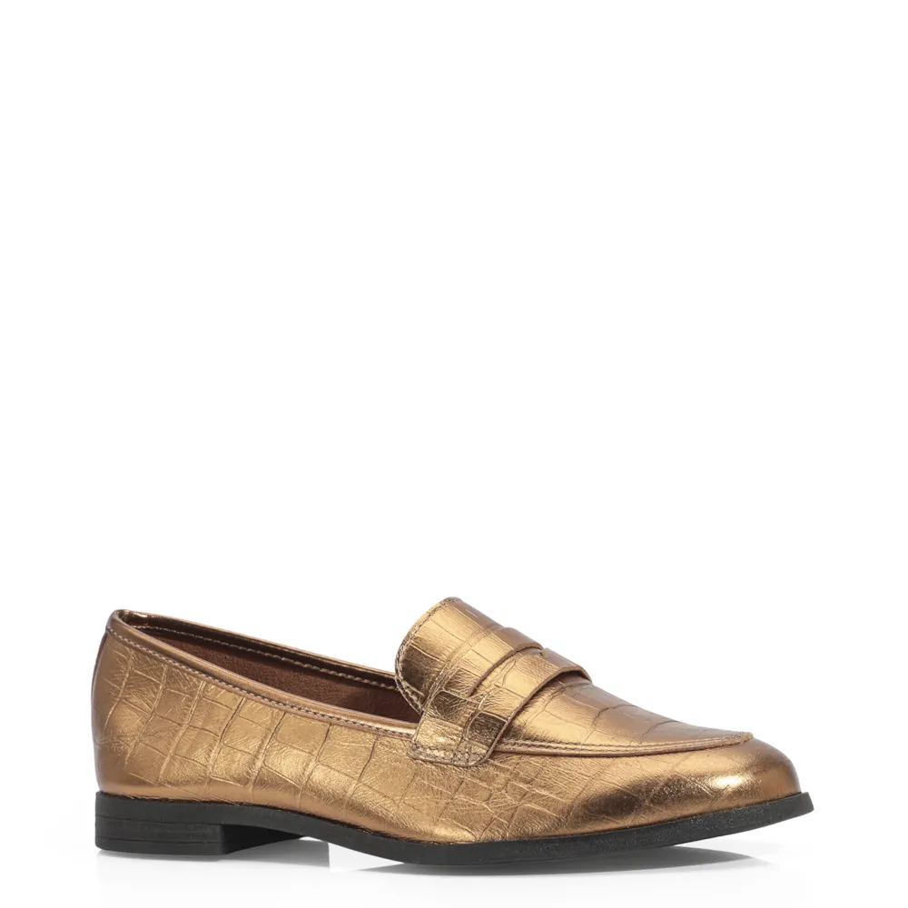 Mocassim Couro Bronze