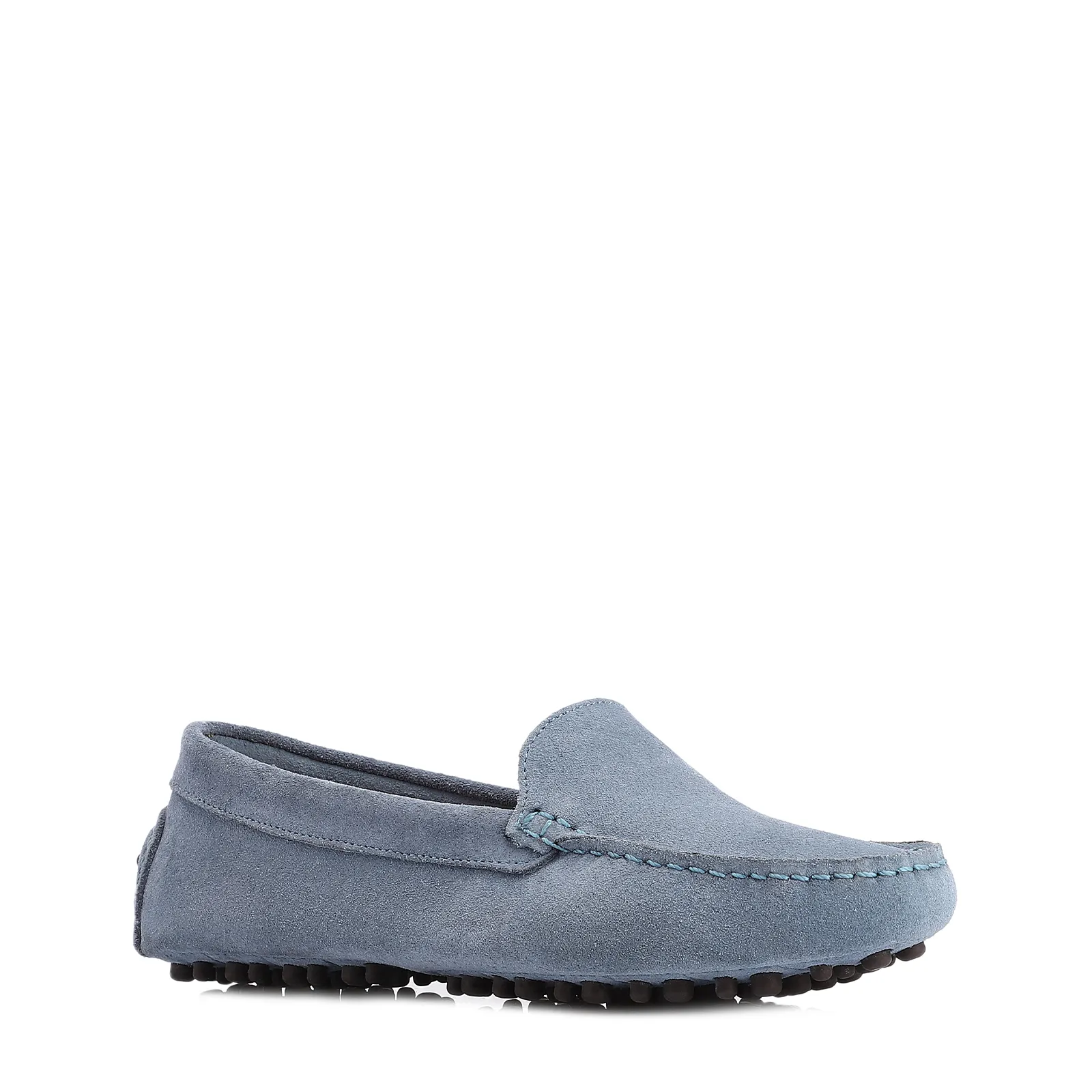 Mocassim Couro Camurça Azul
