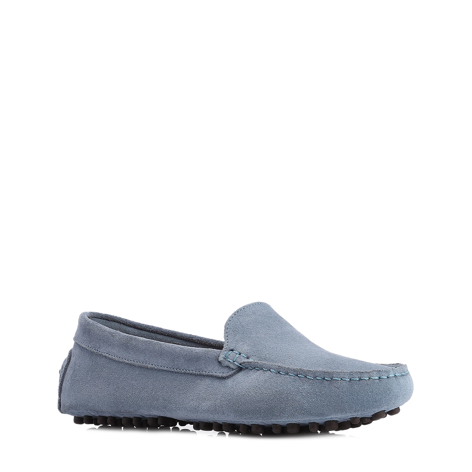 Mocassim Couro Camurça Azul